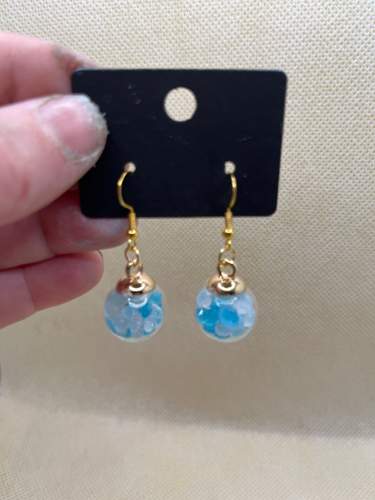 Glass Disco Ball Dangle Earrings