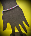 Hot Pink and Light Purple Seed Bead Bracelet