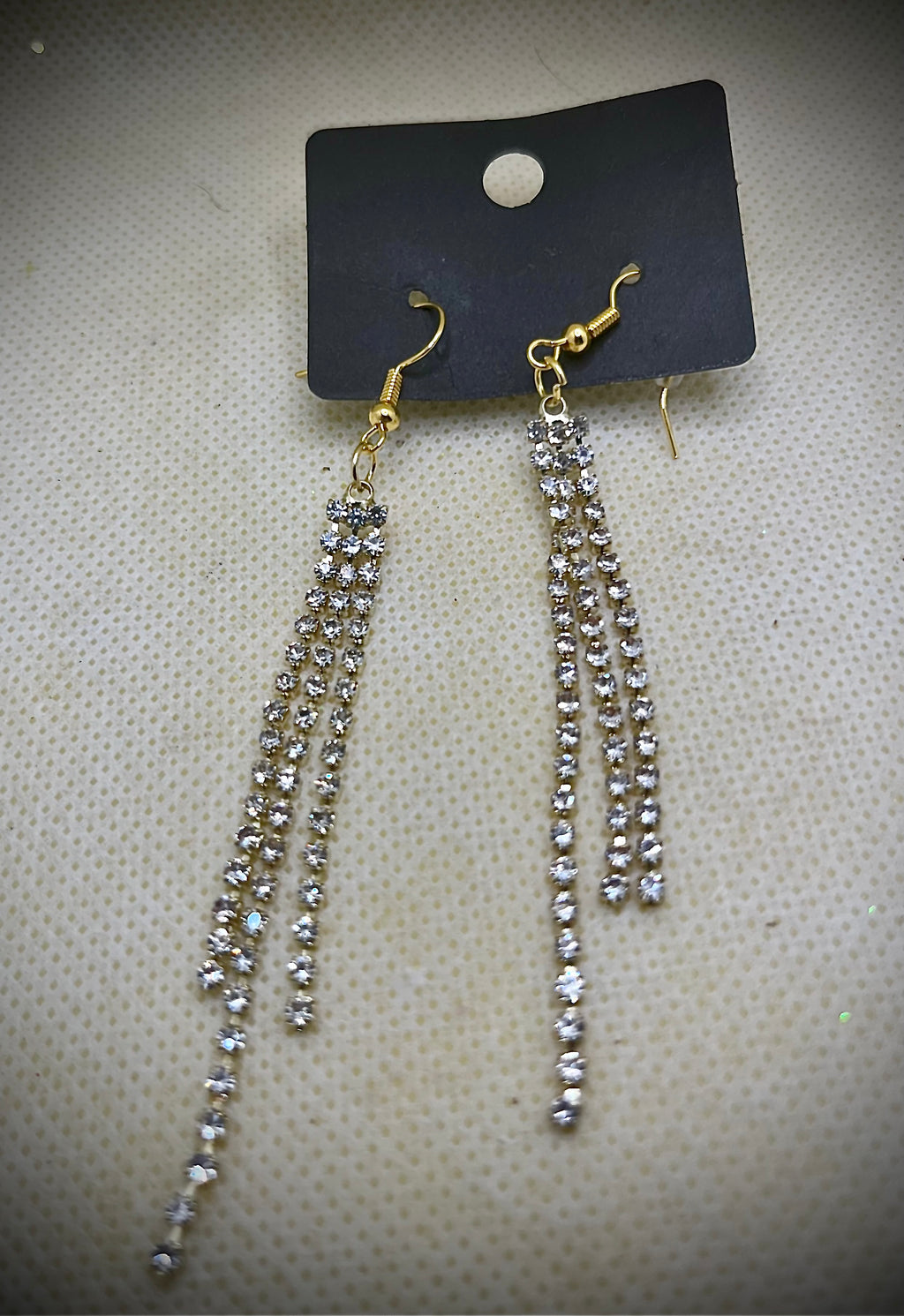 Cubic Zirconia (3 Strand) Dangle Earrings