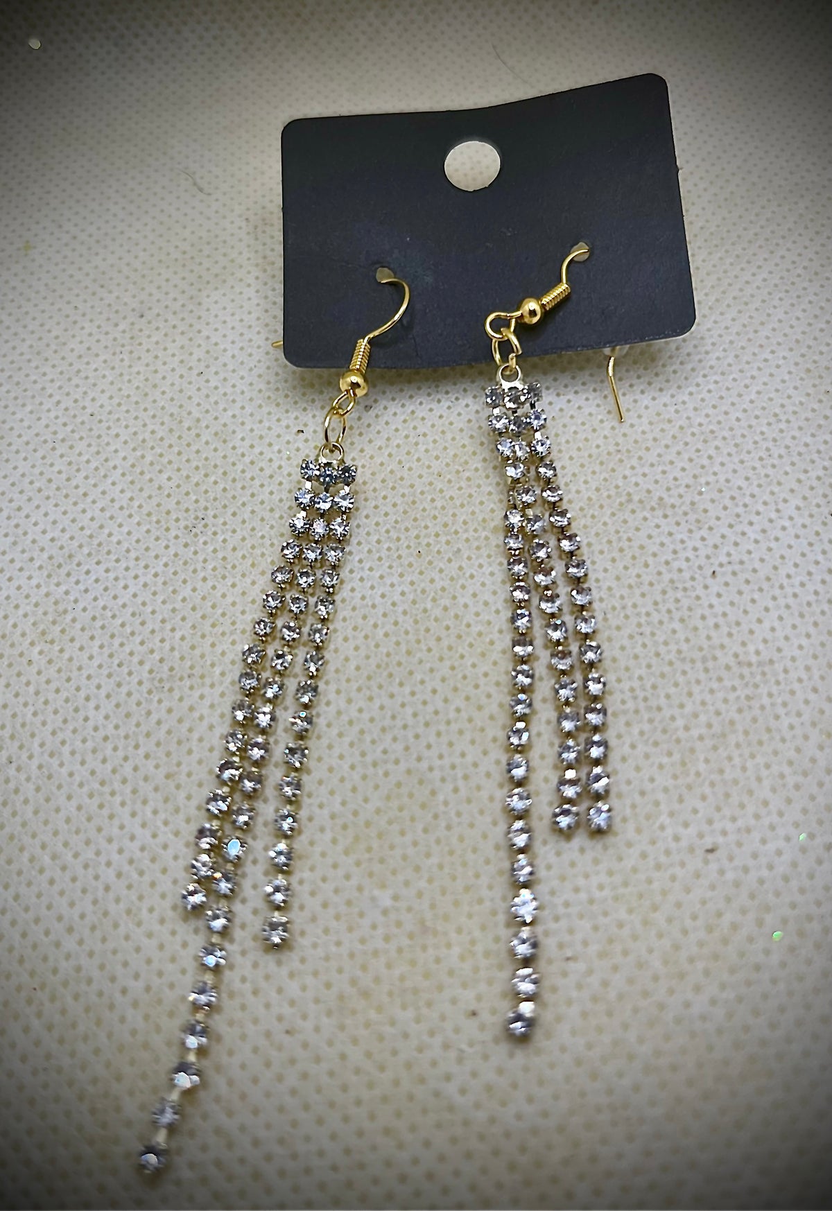 Cubic Zirconia (3 Strand) Dangle Earrings