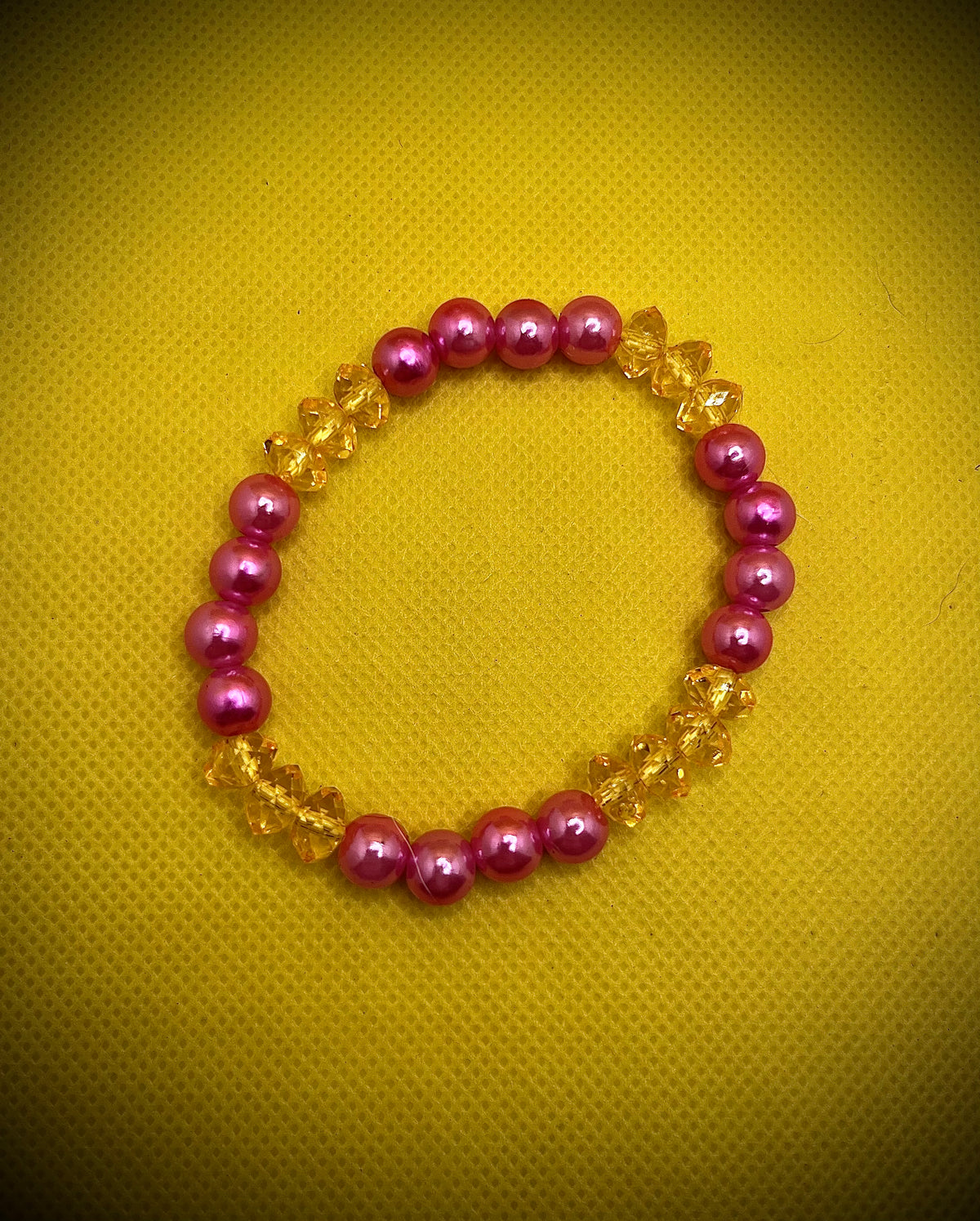 Pink & Yellow Stretch Bracelet