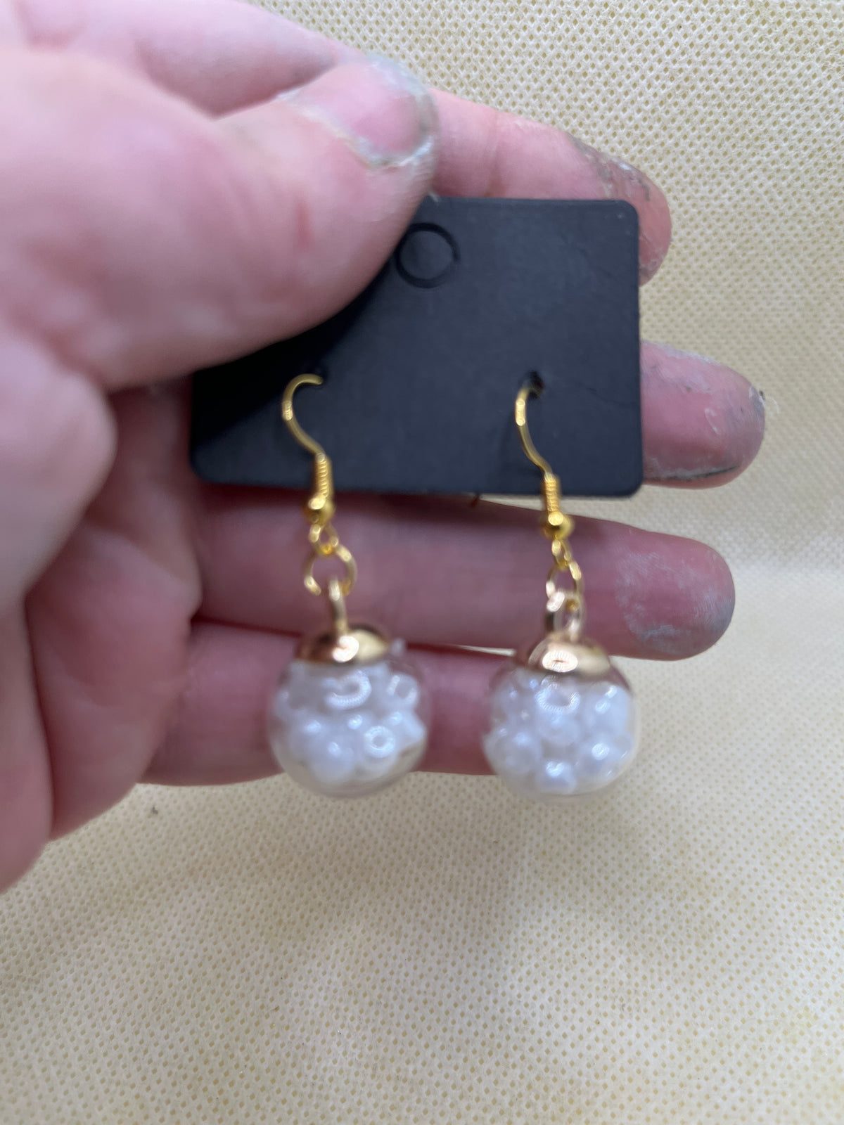 Glass Disco Ball Dangle Earrings