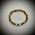4mm Golden Spacer Beads Stretch Bracelet w/ web design - Unchained Creations
