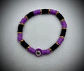 orange & Black Beafs w/ Polymer Clay Web Beaded Stretch Halloween Bracelet