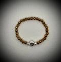 4mm Golden Spacer Beads Stretch Bracelet w/ web design