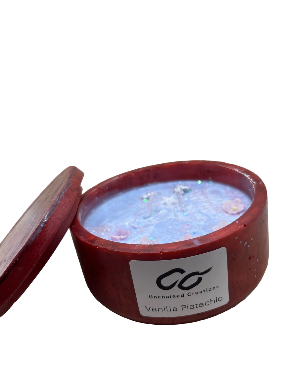 10oz. Double Wick “Vanilla Pistachio”, soy wax.