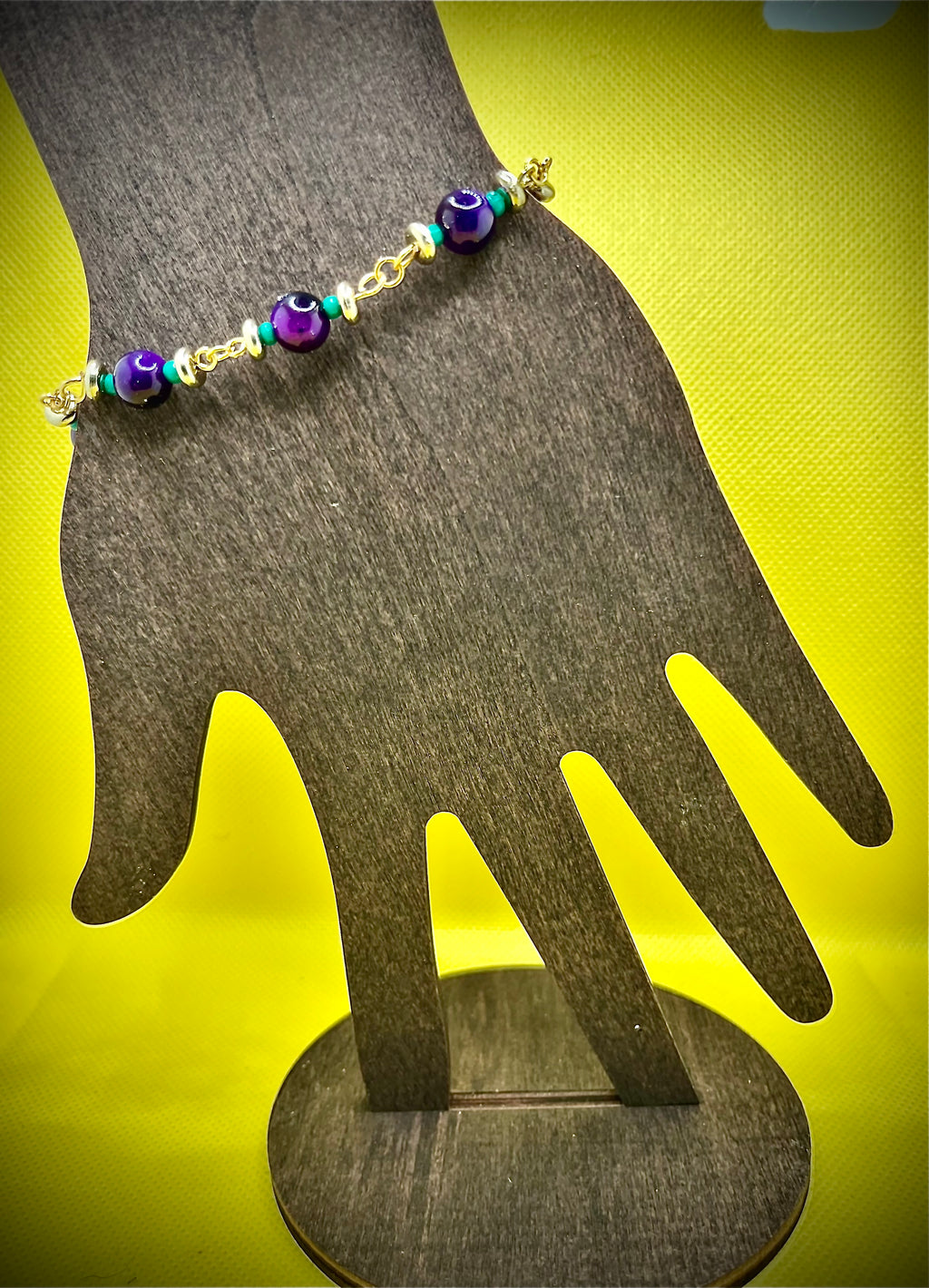 Purple Elegance Golden Hairpin Bracelet