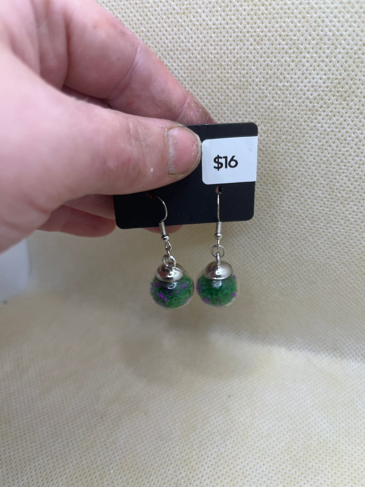 Glass Disco Ball Dangle Earrings