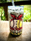 16oz Acrylic SnowGlobe Tumbler “Busy Raising Ballers” (Baseball)