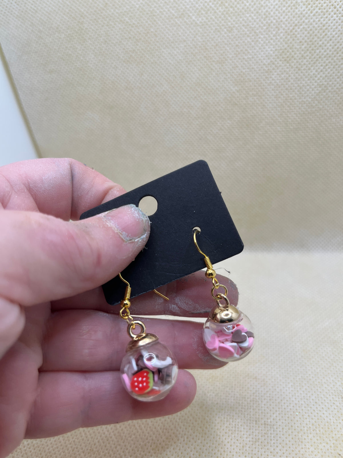 Glass Disco Ball Dangle Earrings