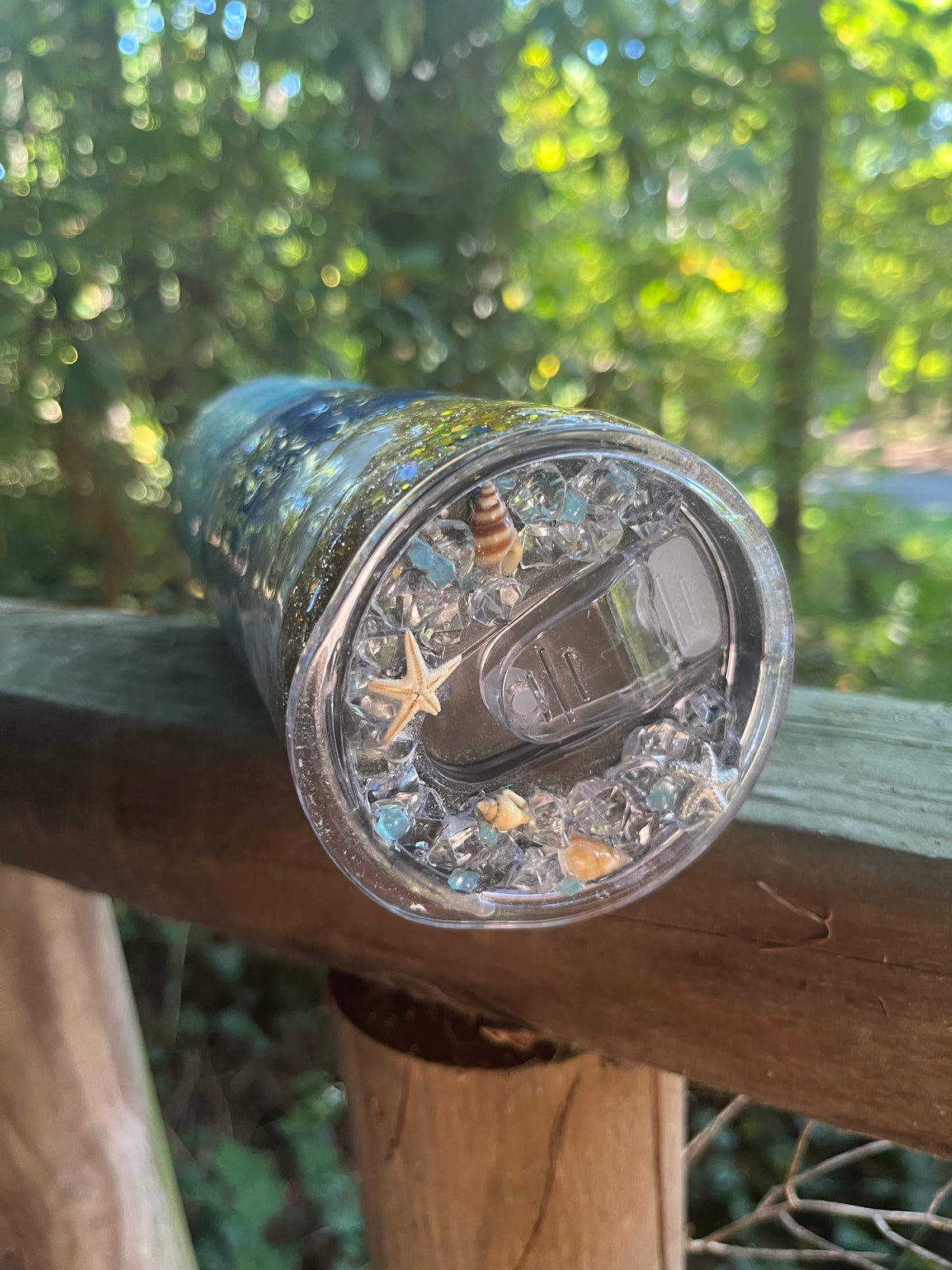 30 ounce “”Ocean Waters” Stainless Steel Epoxy Resin Tumbler