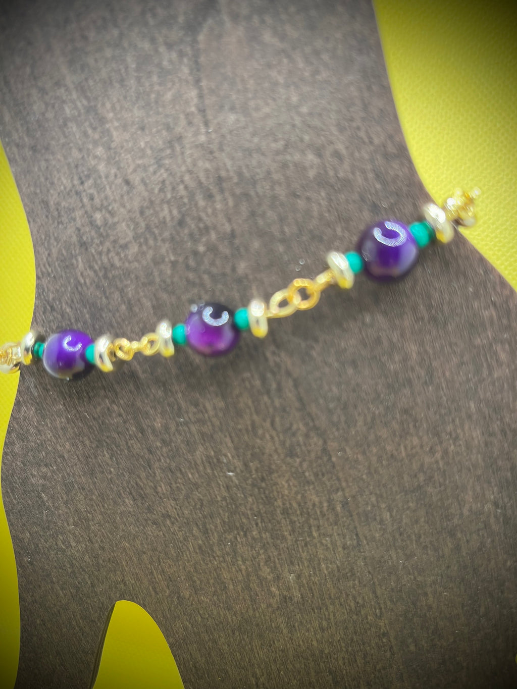 Purple Elegance Golden Hairpin Bracelet