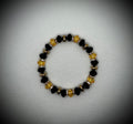 Black & Gold Beaded Stretch Bracelet!