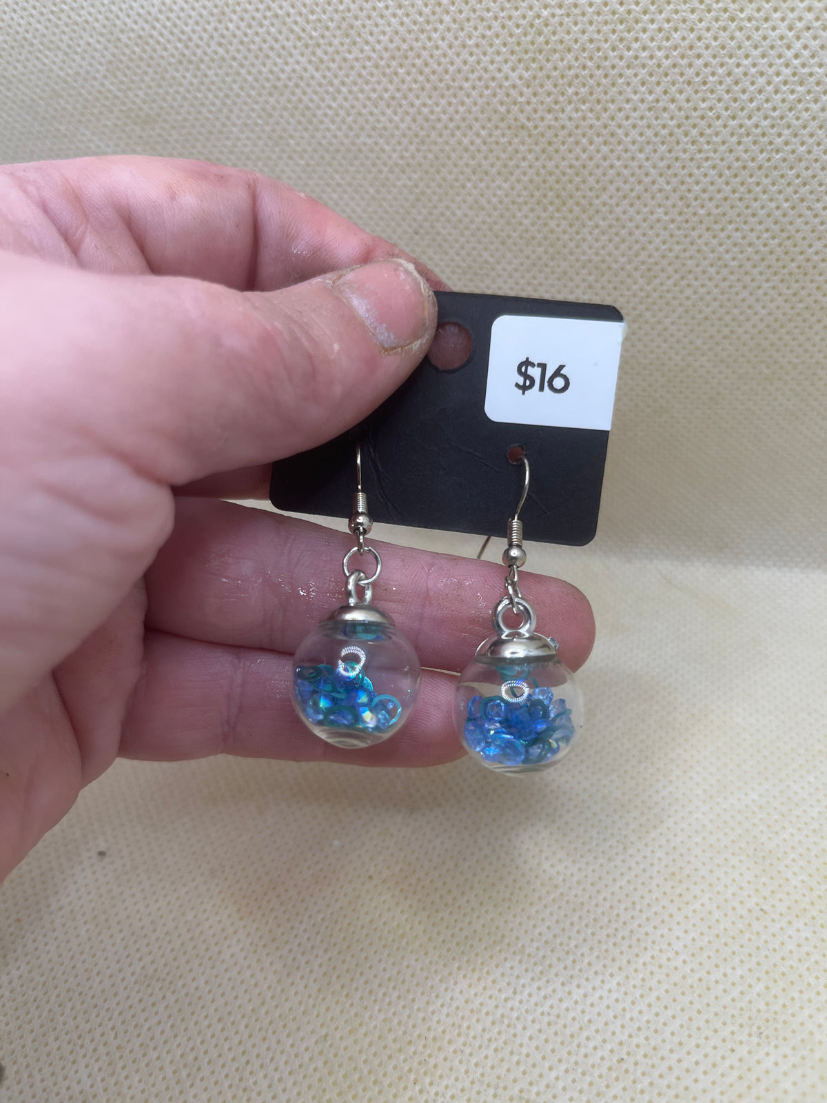 Glass Disco Ball Dangle Earrings