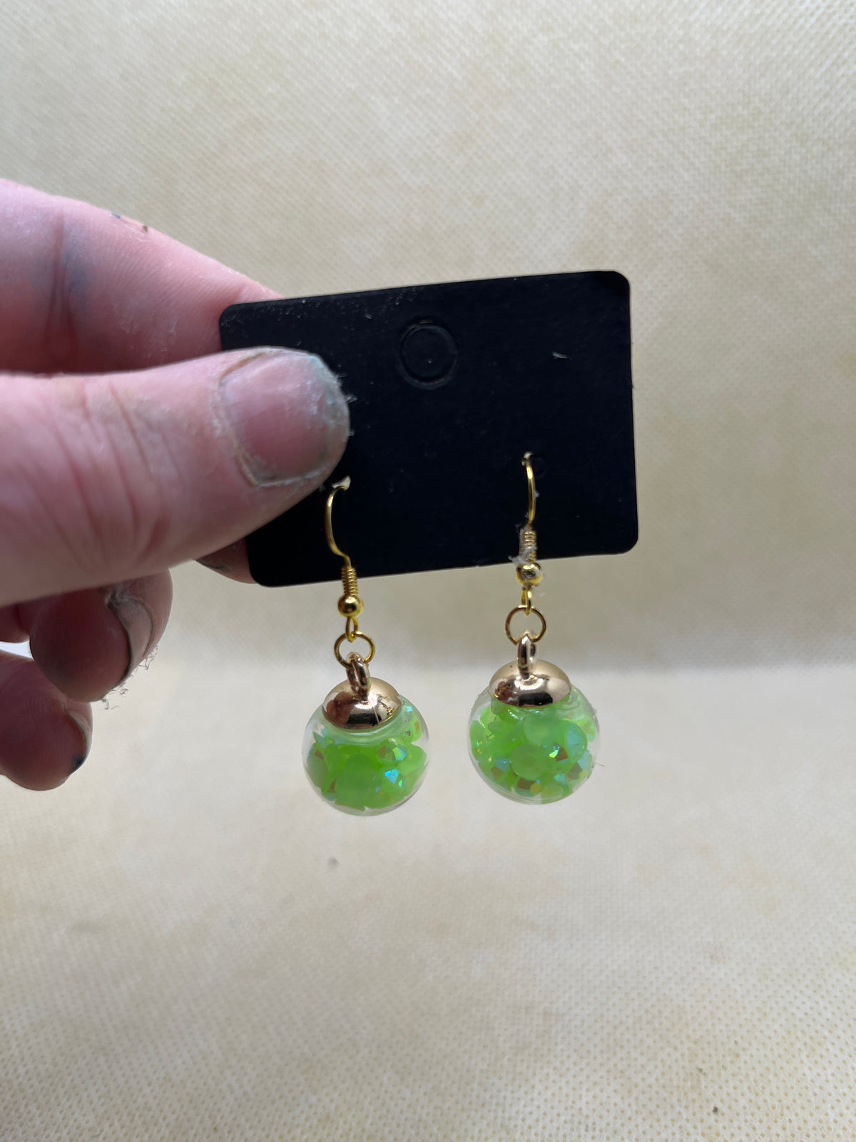 Glass Disco Ball Dangle Earrings