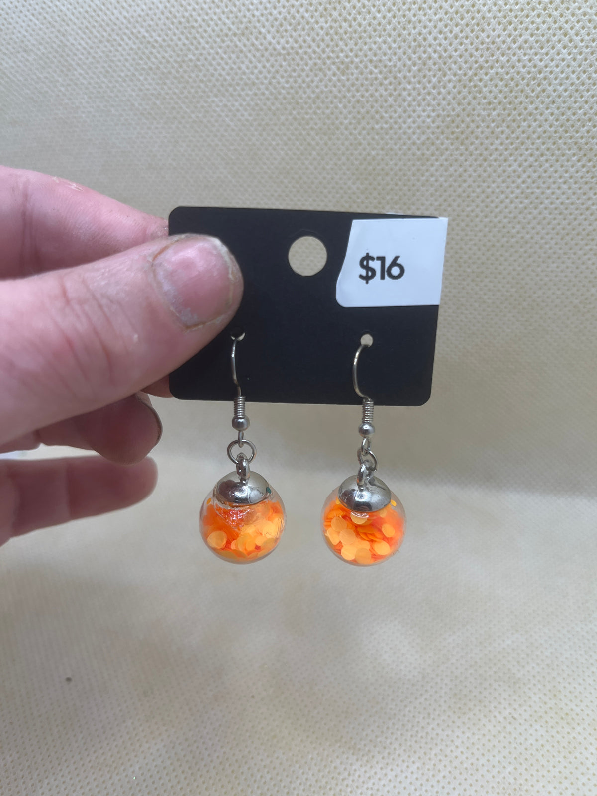 Glass Disco Ball Dangle Earrings