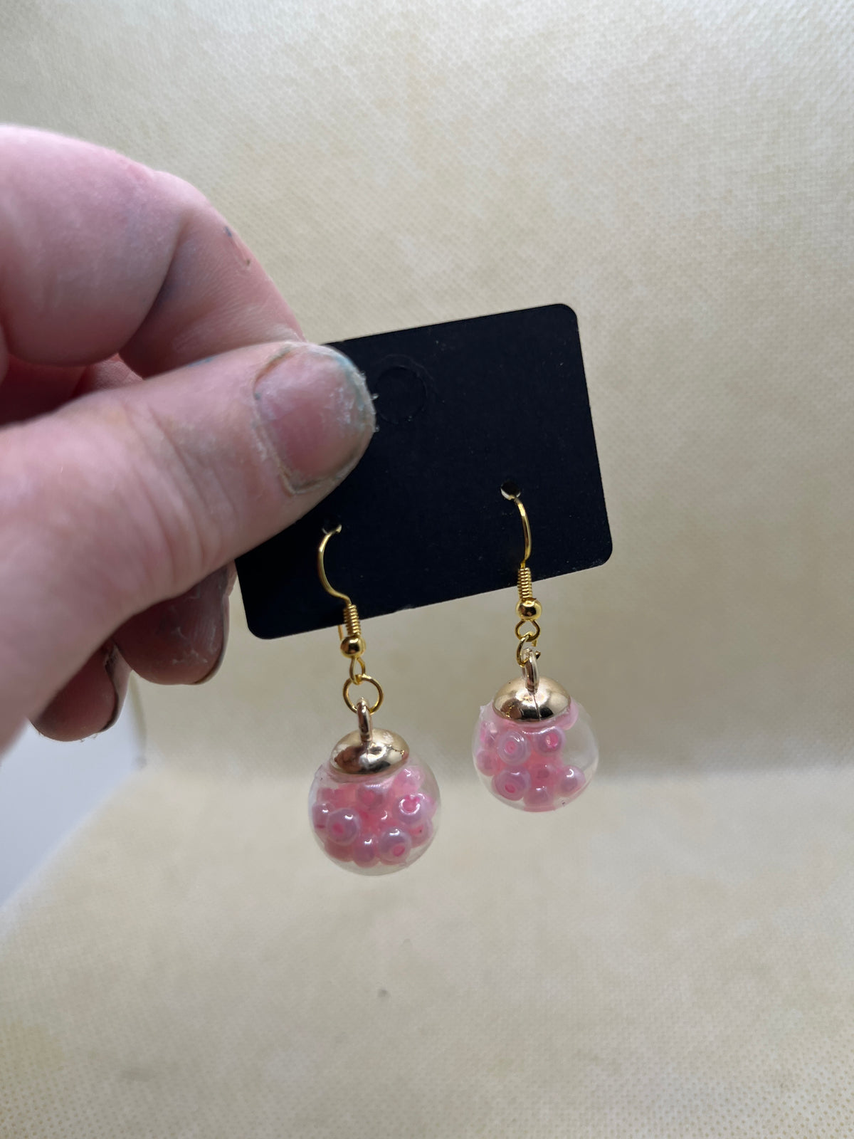 Glass Disco Ball Dangle Earrings
