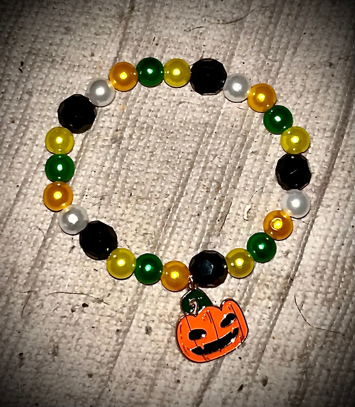 Fall Pumpkin Glow Stretch Bracelet