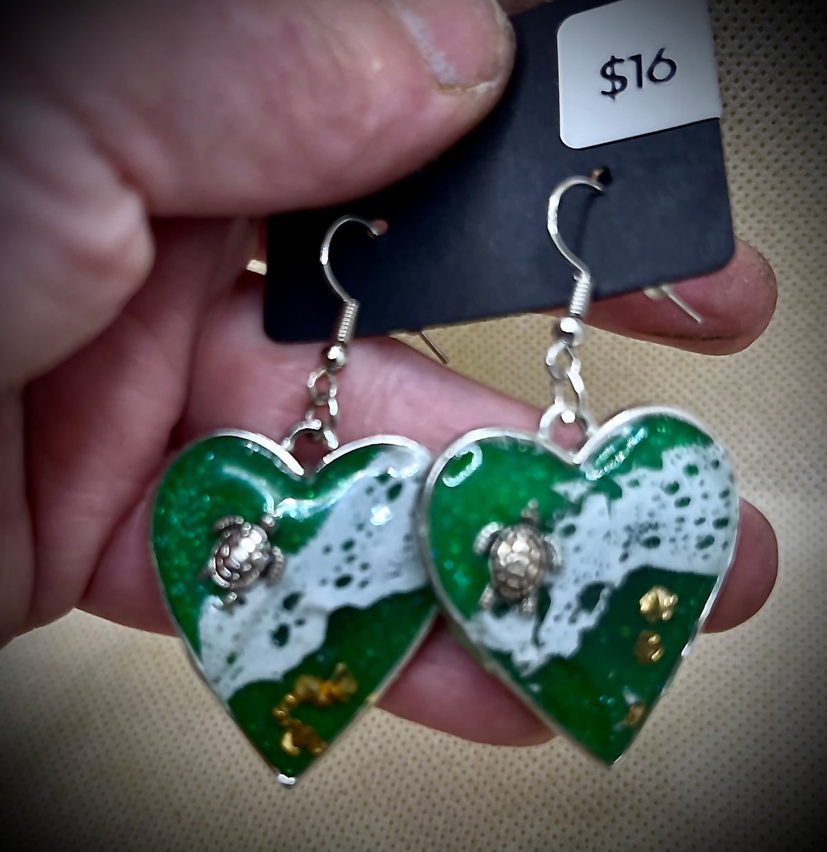 Boucles d'oreilles pendantes à sertir inspirées par l'océan