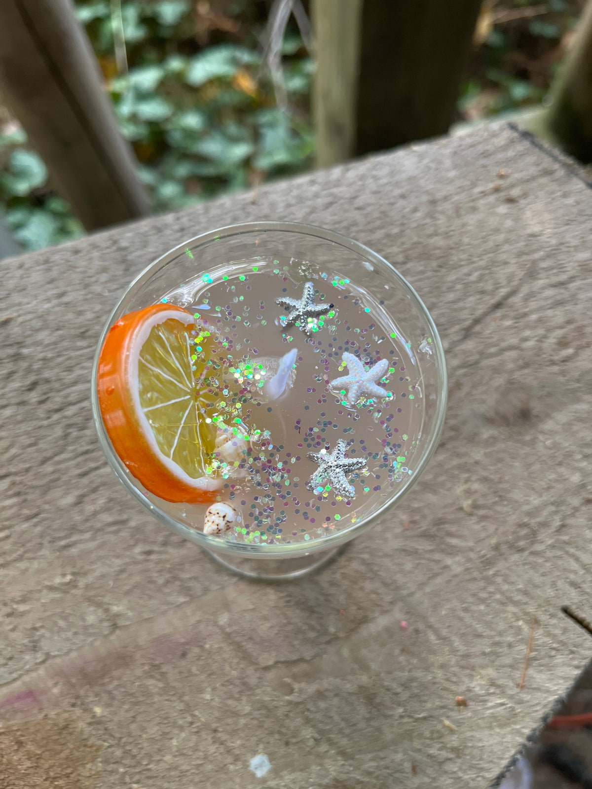 Bougie en verre à vin « Blue Waters », 4 oz