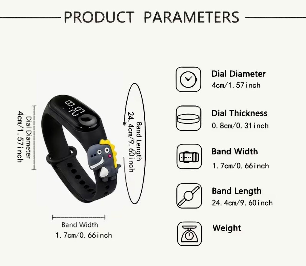 Kids LED Dinosaur Watch