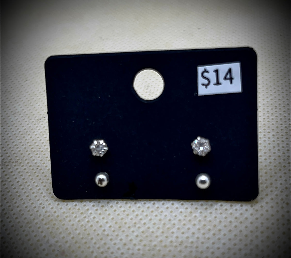 Two pair sterling silver stud earrings set