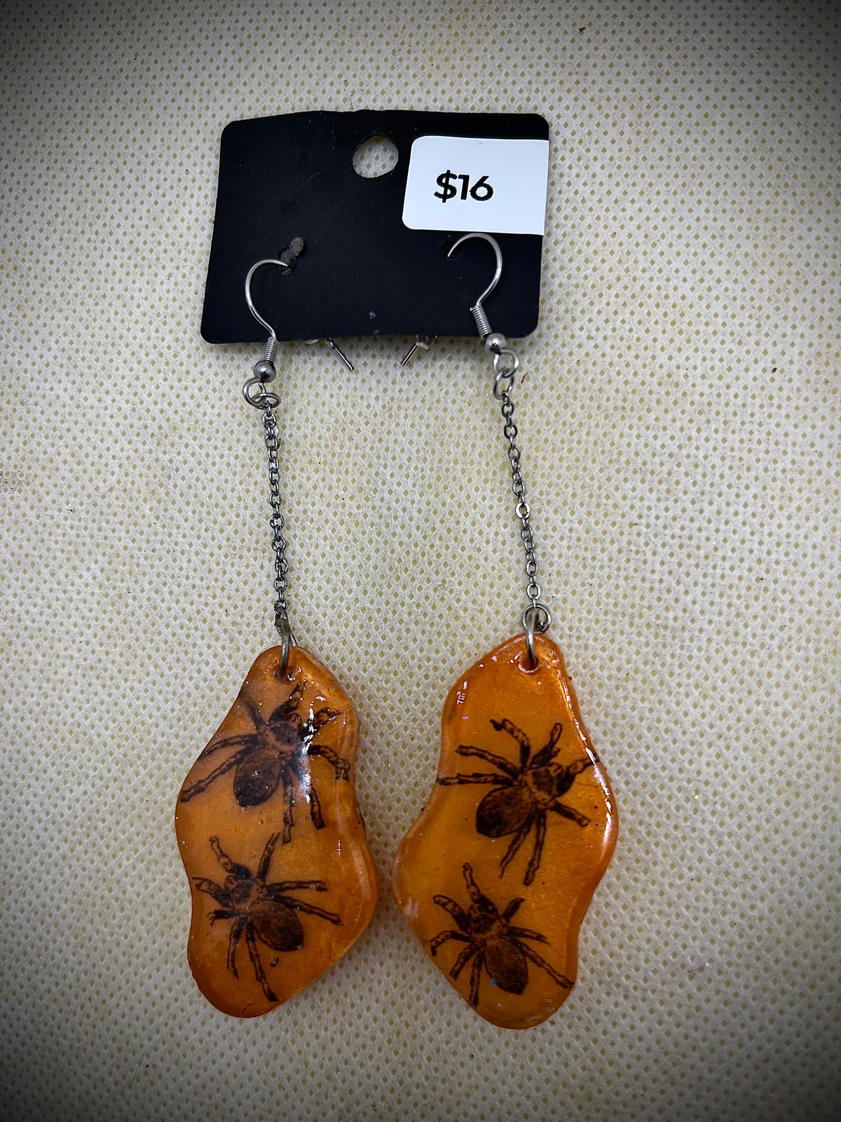 Boucles d'oreilles pendantes araignées phosphorescentes pour Halloween