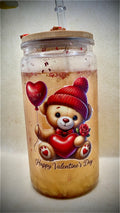 Gobelet « Valentines Bear » de 16 onces avec boule à neige