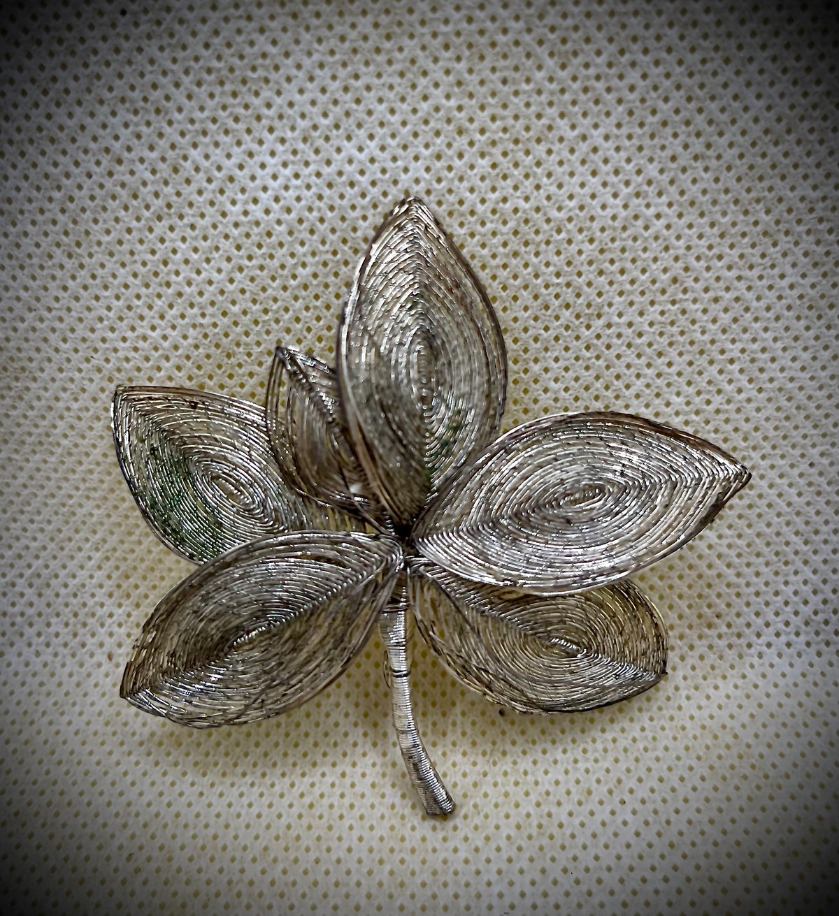 Spun Silver Flower Brooche/Pin