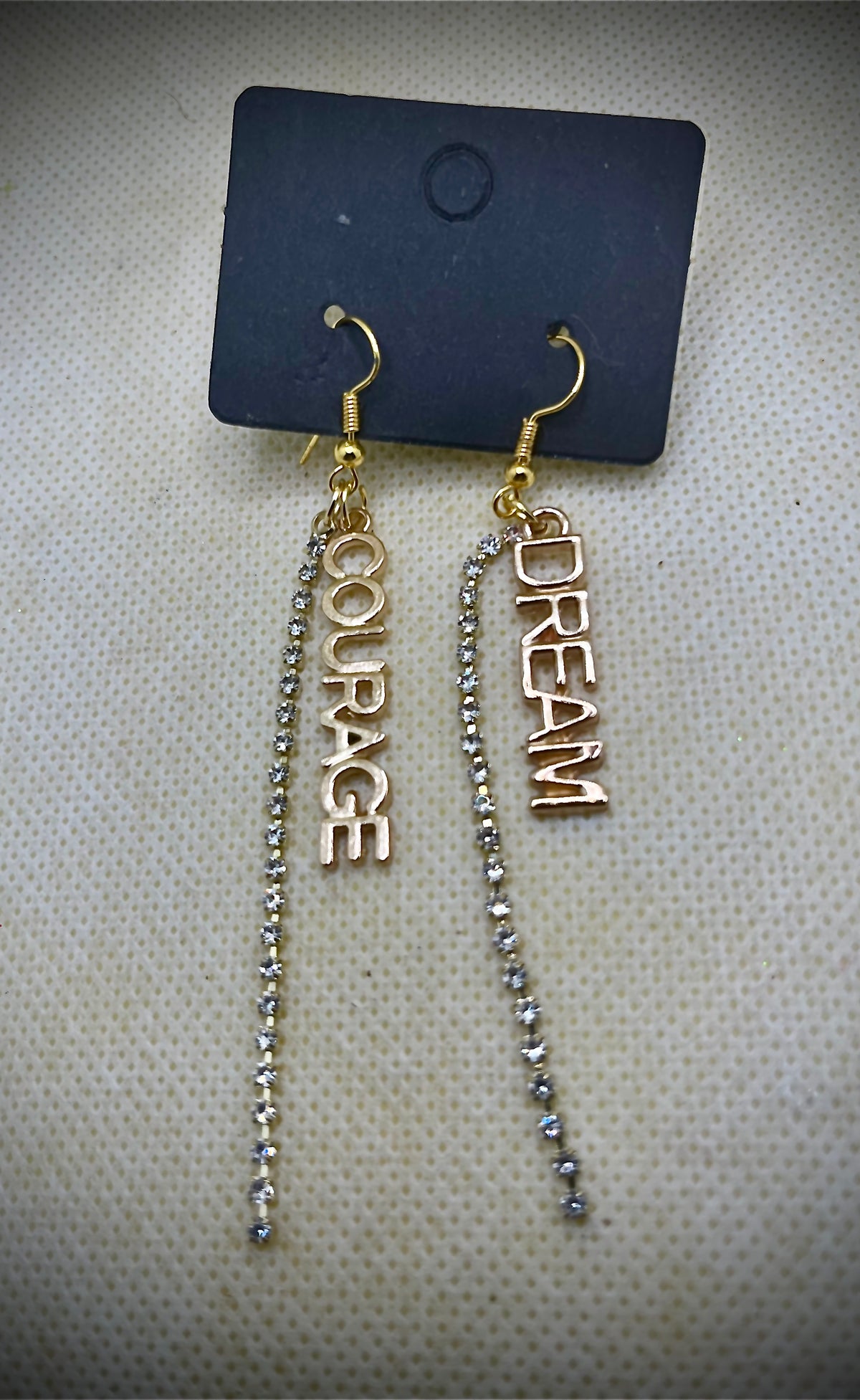 Boucles d'oreilles « Courage » / « Dream » en oxyde de zirconium