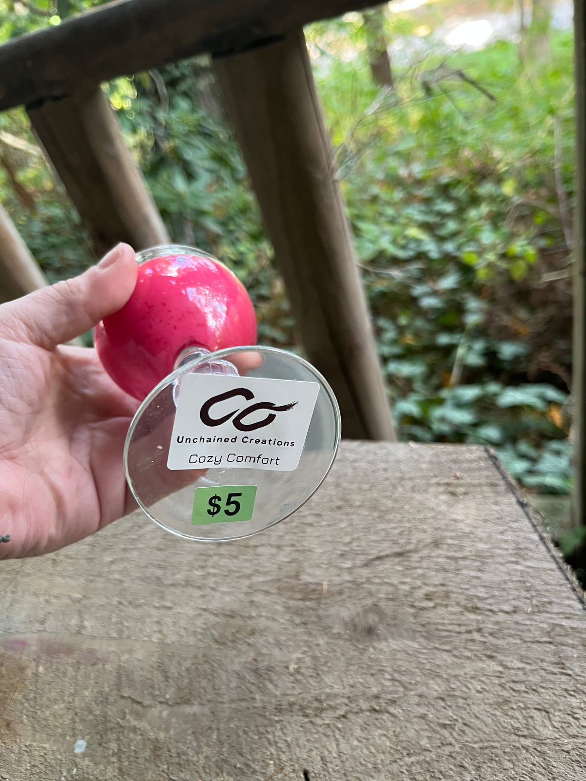 4oz. “Cozy Comforts” Soy Wax Candle in wine glass