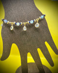 Golden Royal Blue Elegant Eye Pin Bracelet - Unchained Creations