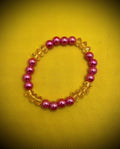 Pink & Yellow Stretch Bracelet - Unchained Creations