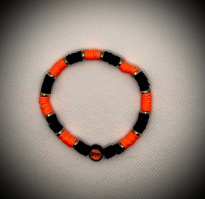 polymer Clay ‘Fall’ “Boo” Bracelet - Unchained Creations