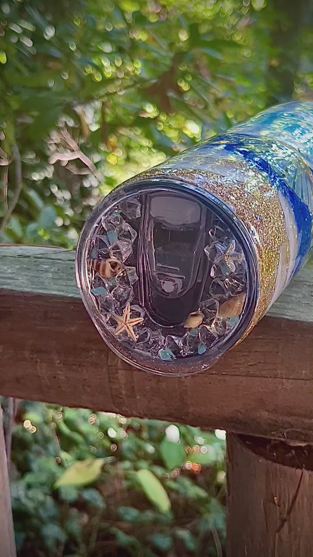 30 ounce “”Ocean Waters” Stainless Steel Epoxy Resin Tumbler