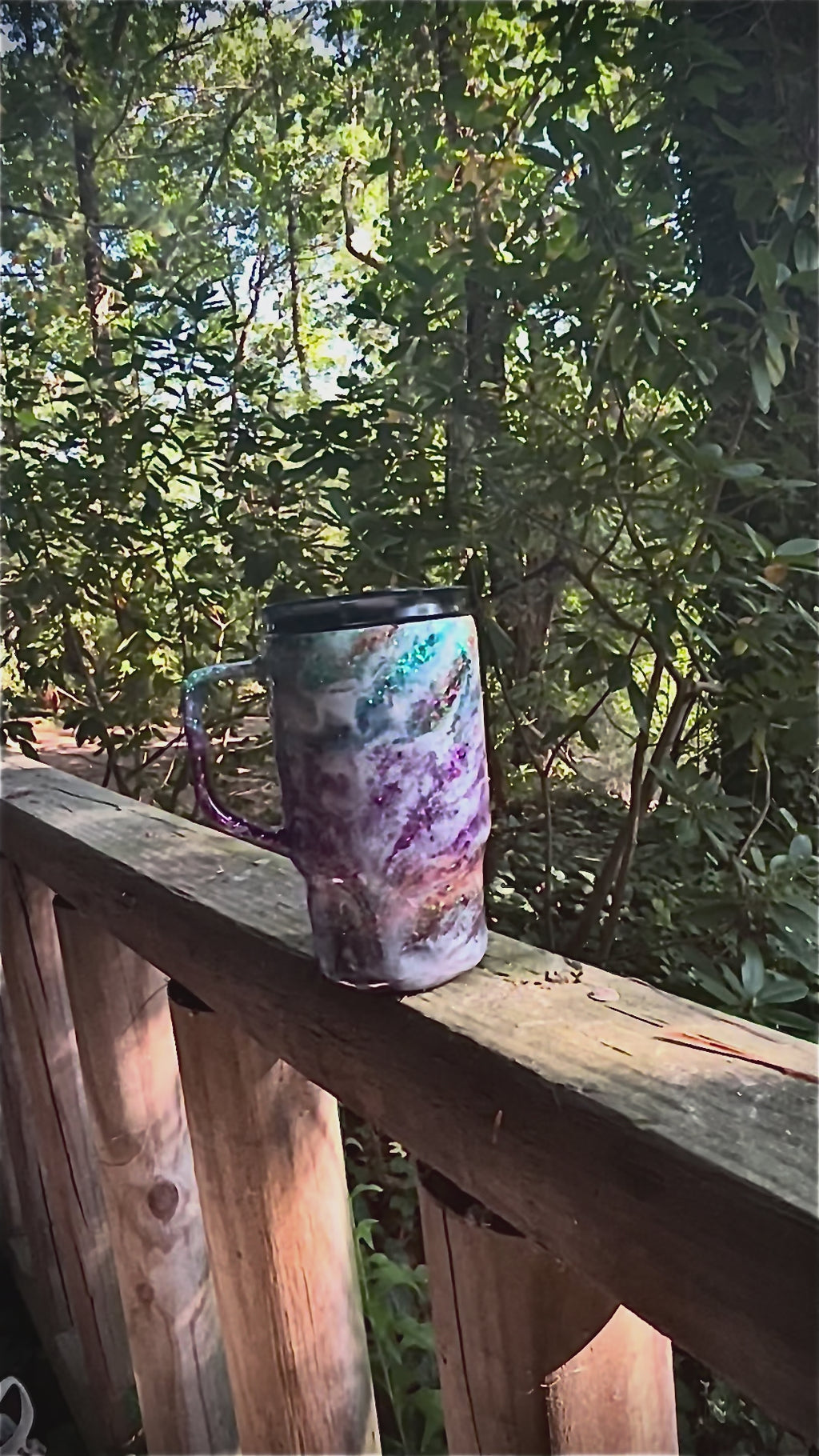 30 Ounce Handmade Epoxy Resin “Cloudscape” Travel Mug