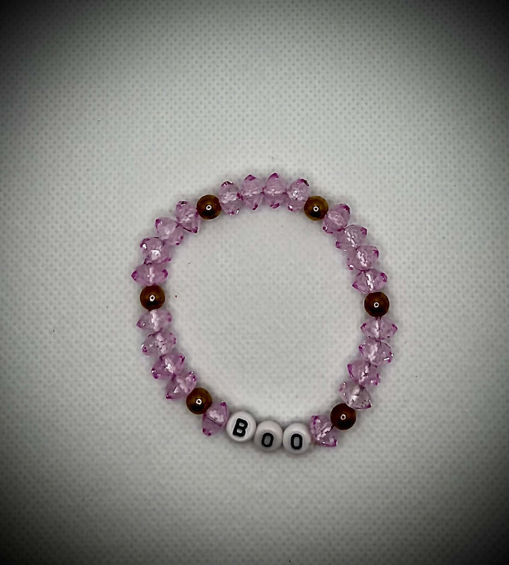 Purple Burst “Boo” Stretch Bracelet - Unchained Creations