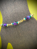 Purple Elegance Golden Hairpin Bracelet - Unchained Creations