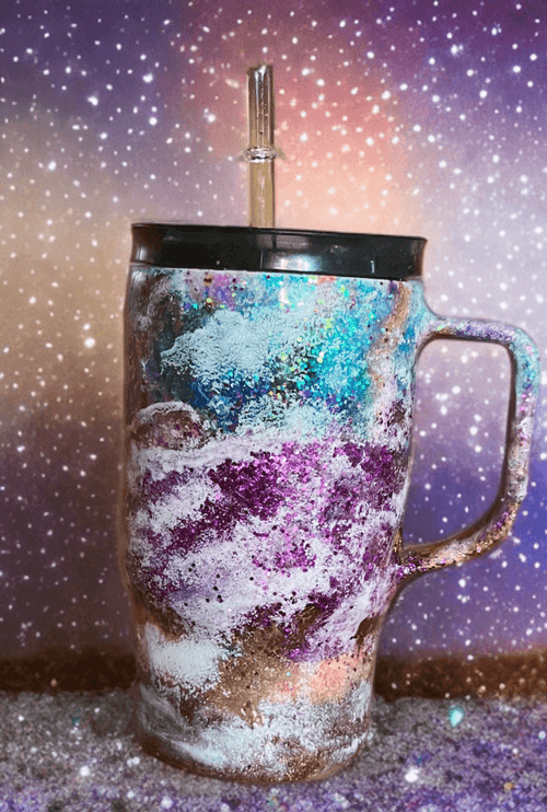 Rainbow Clouds 32 ounce Stainless Steel Epoxy Resin Tumbler - Unchained Creations